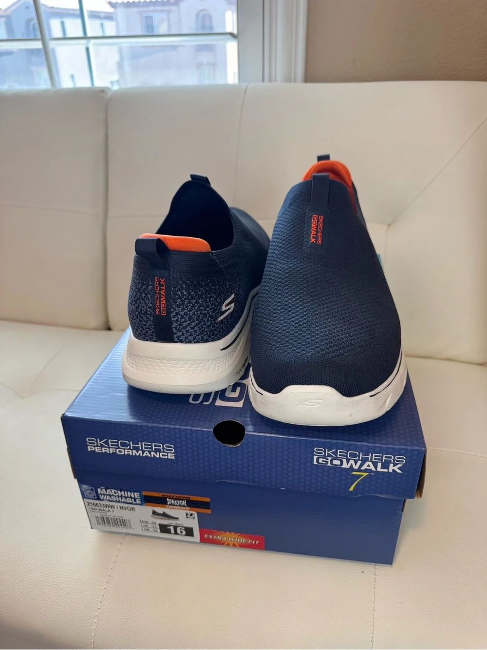 Skechers Go Walk Slip-On Sneakers in Navy - Size 16, never worn.